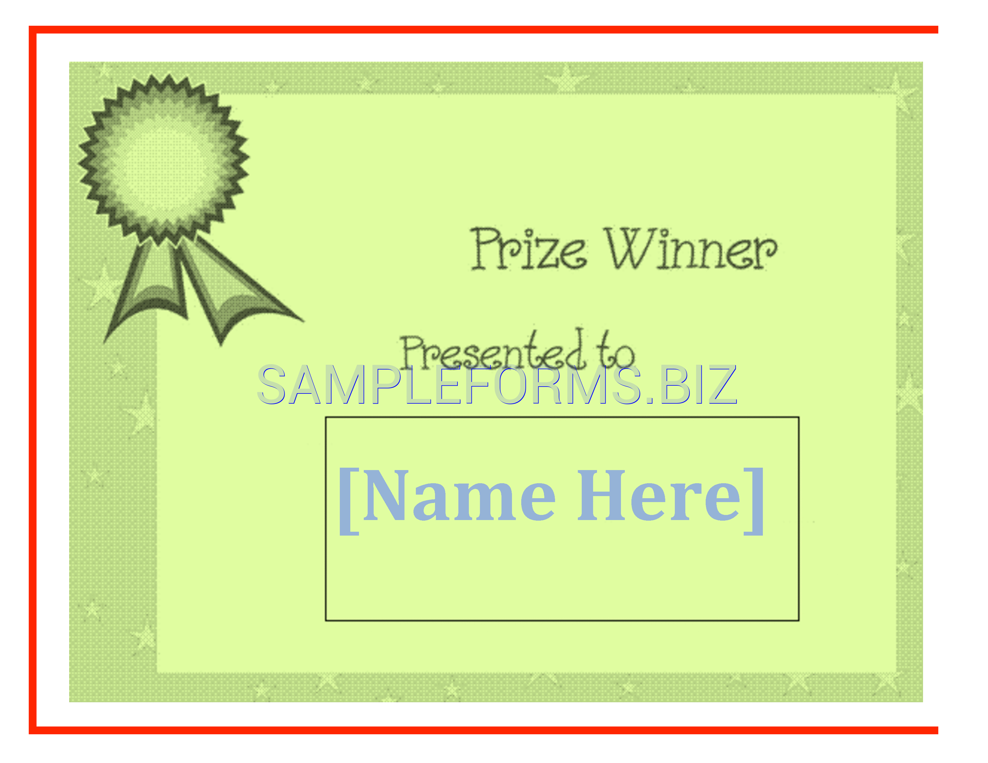 Preview free downloadable Winner Certificate Template in PDF (page 1)